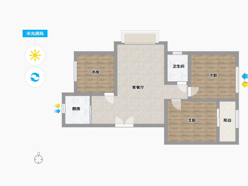 山东省-烟台市-紫云兰庭-78.00-户型库-采光通风