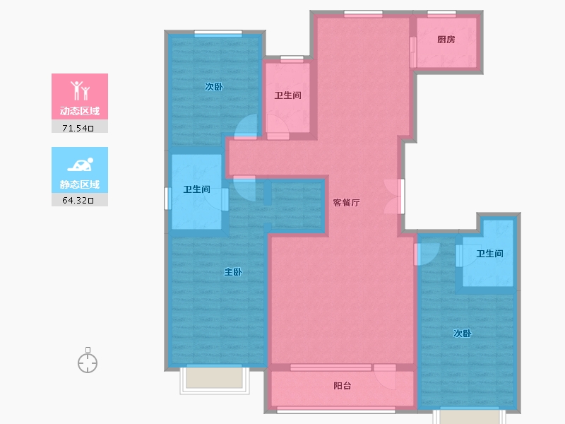 河北省-石家庄市-荣景园-150.23-户型库-动静分区