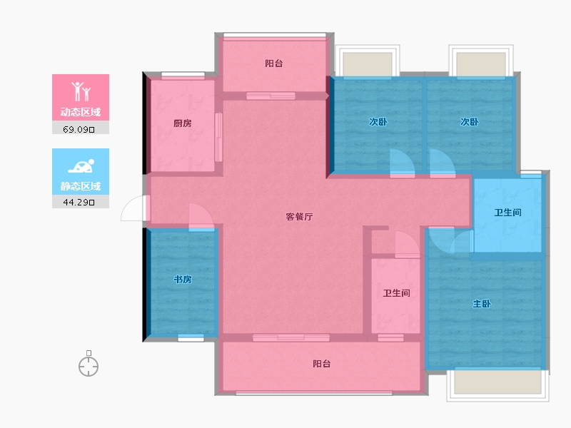 广东省-惠州市-长通熙园-102.38-户型库-动静分区