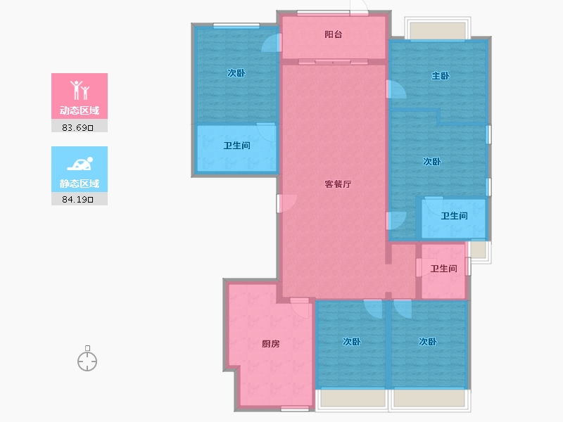 江苏省-苏州市-九龙仓时代上城二期繁华里-159.35-户型库-动静分区