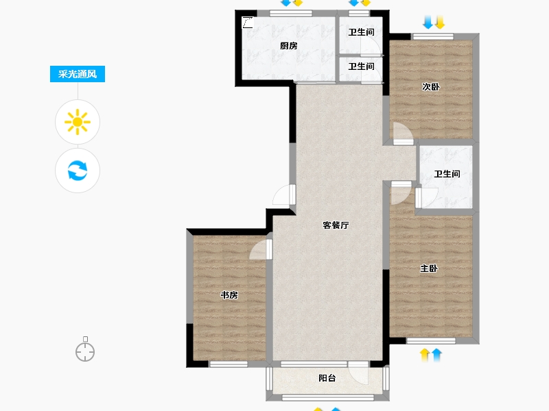 辽宁省-鞍山市-嘉宝小镇-145.19-户型库-采光通风