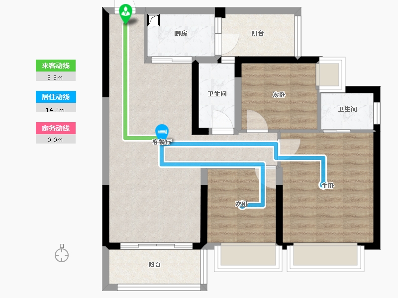 湖南省-郴州市-生源公馆-85.00-户型库-动静线