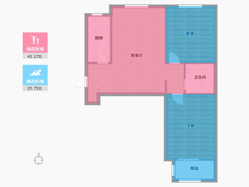 河北省-石家庄市-东古城-76.00-户型库-动静分区