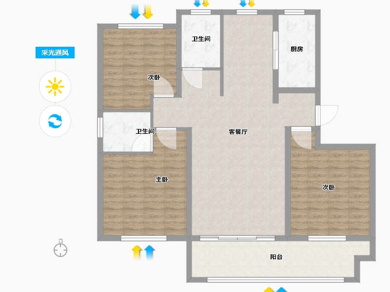 山东省-日照市-沭瑞康城-120.00-户型库-采光通风