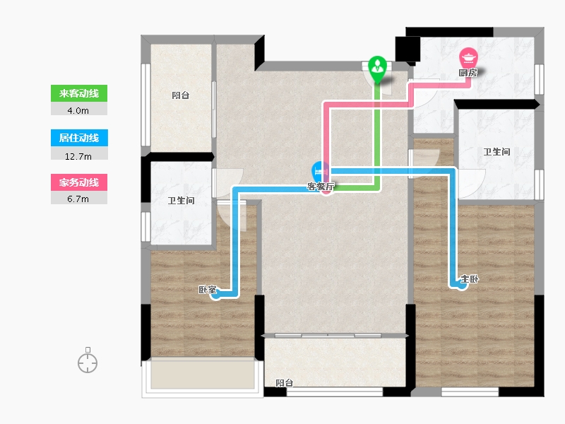 湖南省-常德市-柳湖公馆-109.00-户型库-动静线