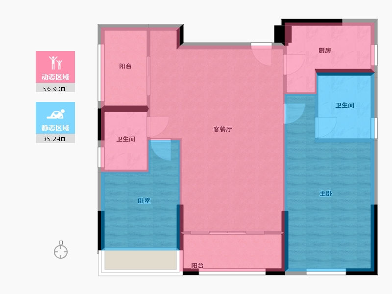 湖南省-常德市-柳湖公馆-109.00-户型库-动静分区