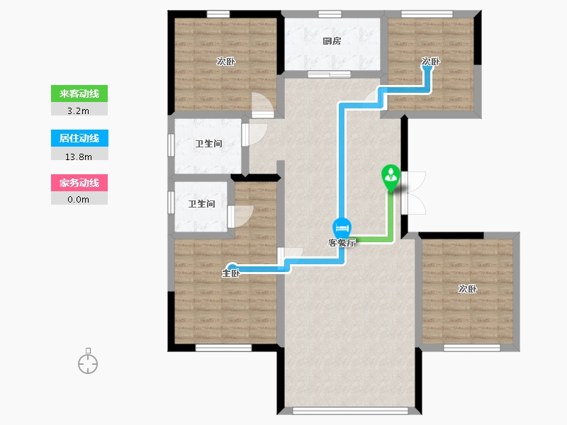 新疆维吾尔自治区-克拉玛依市-鼎升嘉园-110.00-户型库-动静线