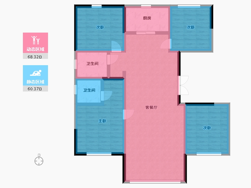 新疆维吾尔自治区-克拉玛依市-鼎升嘉园-110.00-户型库-动静分区