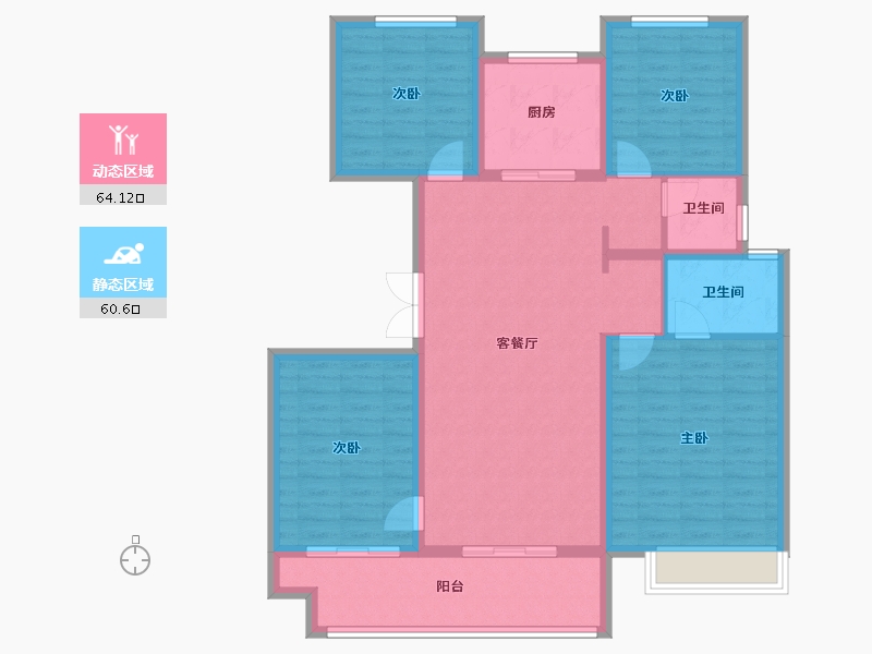 河南省-信阳市-正弘新城-112.56-户型库-动静分区