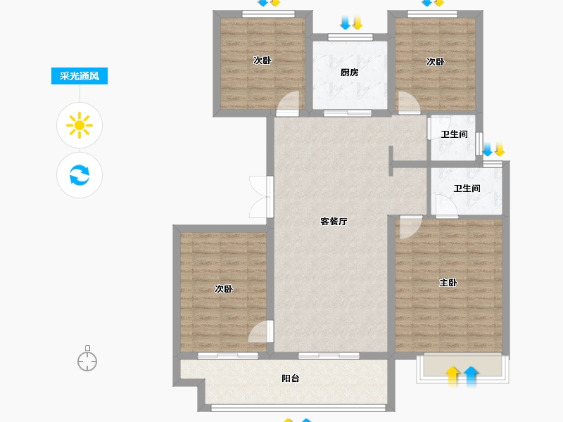 河南省-信阳市-正弘新城-112.56-户型库-采光通风