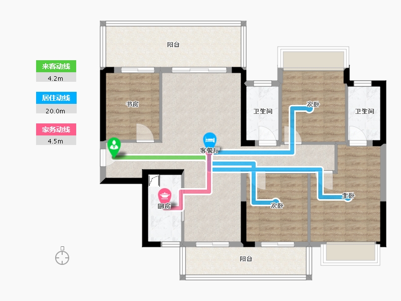 广西壮族自治区-南宁市-阳光城·江南檀悦-95.00-户型库-动静线