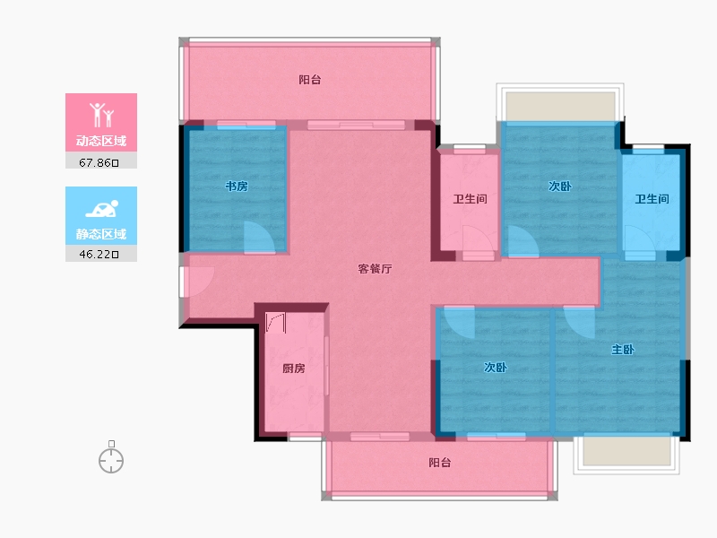 广西壮族自治区-南宁市-阳光城·江南檀悦-95.00-户型库-动静分区