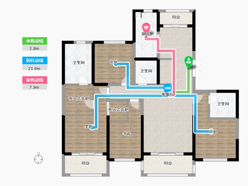 陕西省-西安市-旺座城-海德堡PARK-159.56-户型库-动静线