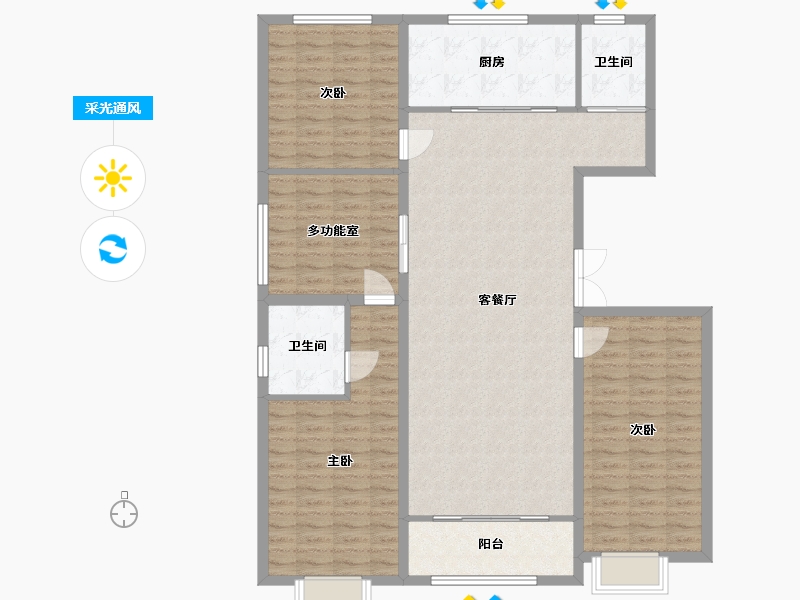 山东省-潍坊市-城投·奥文公馆-140.00-户型库-采光通风