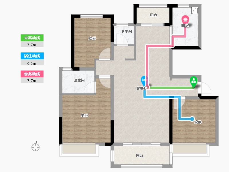 河南省-濮阳市-冶都春天里-105.00-户型库-动静线