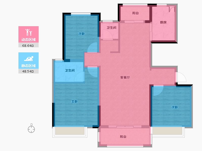 河南省-濮阳市-冶都春天里-105.00-户型库-动静分区