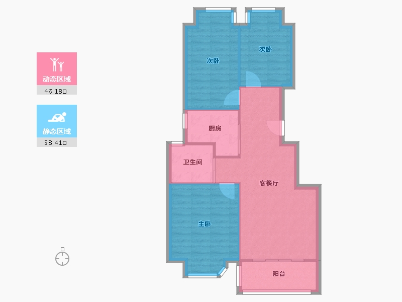 江苏省-南京市-凯阳花园-74.70-户型库-动静分区