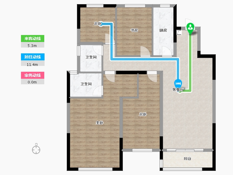 陕西省-渭南市-保利锦悦和府-120.00-户型库-动静线