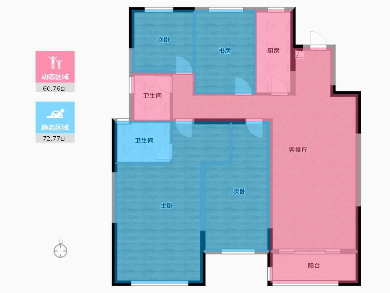 陕西省-渭南市-保利锦悦和府-120.00-户型库-动静分区