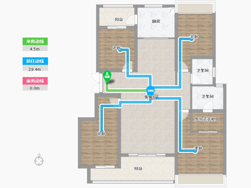 重庆-重庆市-龙湖·两江新宸云岭-132.00-户型库-动静线