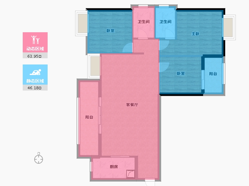 福建省-三明市-建发央著-123.80-户型库-动静分区