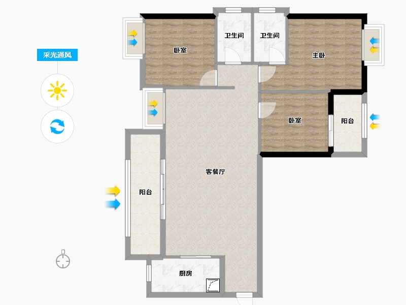 福建省-三明市-建发央著-123.80-户型库-采光通风