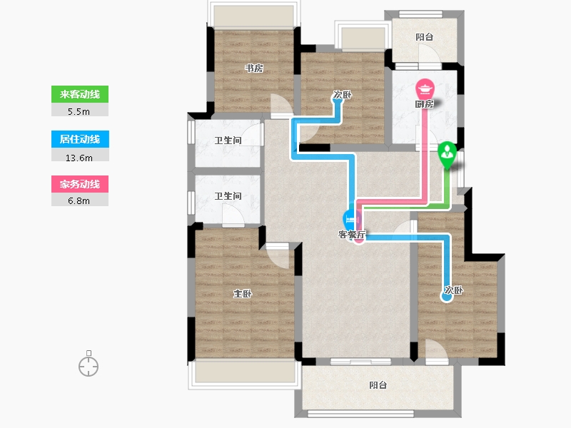 重庆-重庆市-重庆金地自在城-111.00-户型库-动静线