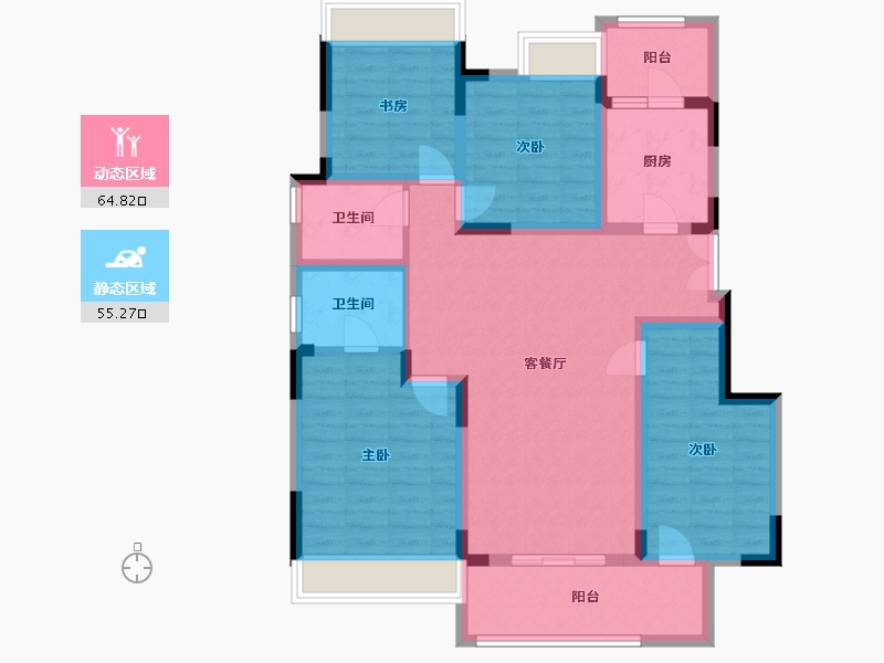 重庆-重庆市-重庆金地自在城-111.00-户型库-动静分区