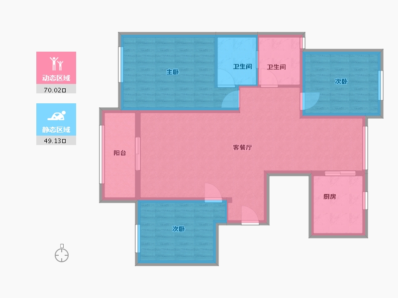 山东省-青岛市-华商.金岸-107.00-户型库-动静分区