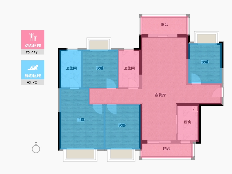 广东省-惠州市-新力·睿园-83.00-户型库-动静分区