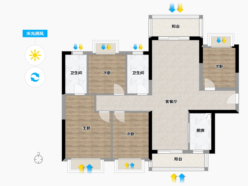 广东省-惠州市-新力·睿园-83.00-户型库-采光通风