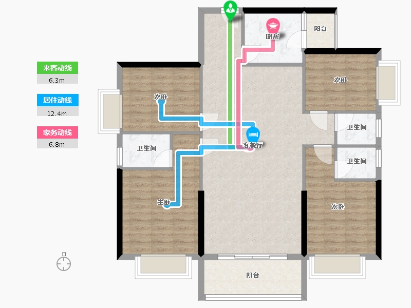 广东省-梅州市-东景城-120.00-户型库-动静线