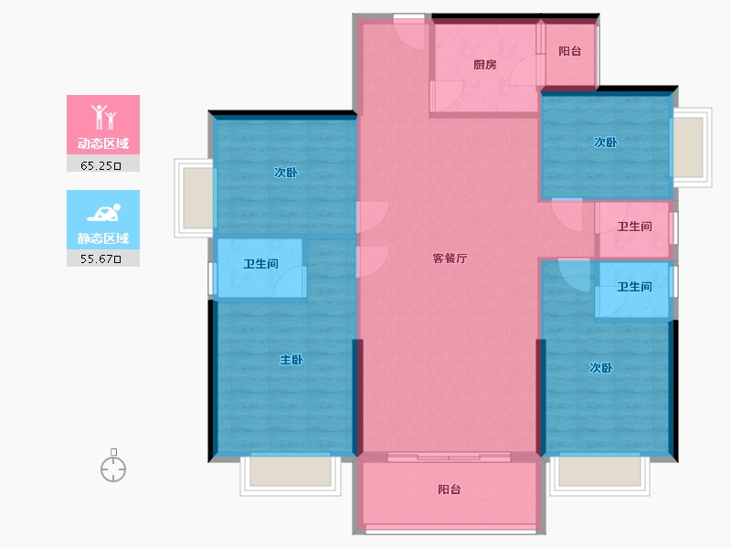 广东省-梅州市-东景城-120.00-户型库-动静分区