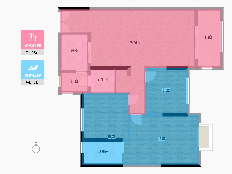 湖南省-常德市-碧桂园澧州华府-100.00-户型库-动静分区