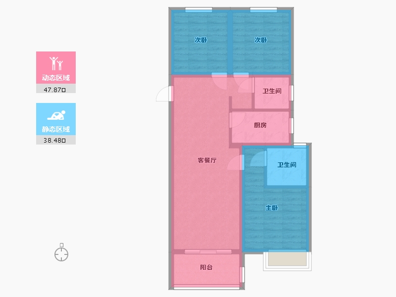 河南省-郑州市-绿都澜湾-85.00-户型库-动静分区