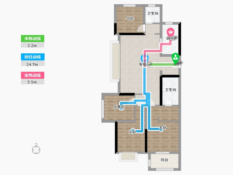 浙江省-杭州市-富力御江山-109.00-户型库-动静线