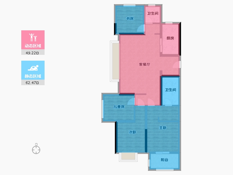 浙江省-杭州市-富力御江山-109.00-户型库-动静分区