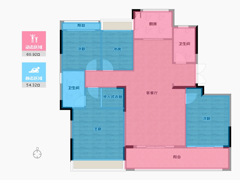 浙江省-杭州市-杭房·润如园-120.00-户型库-动静分区