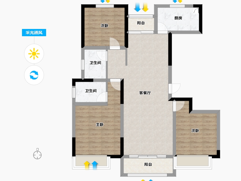 河南省-驻马店市-平舆县永辉碧水湾-120.00-户型库-采光通风