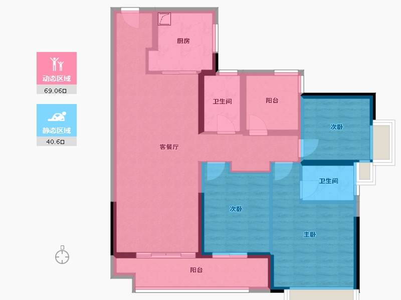 广东省-佛山市-中海雍景熙岸-102.46-户型库-动静分区