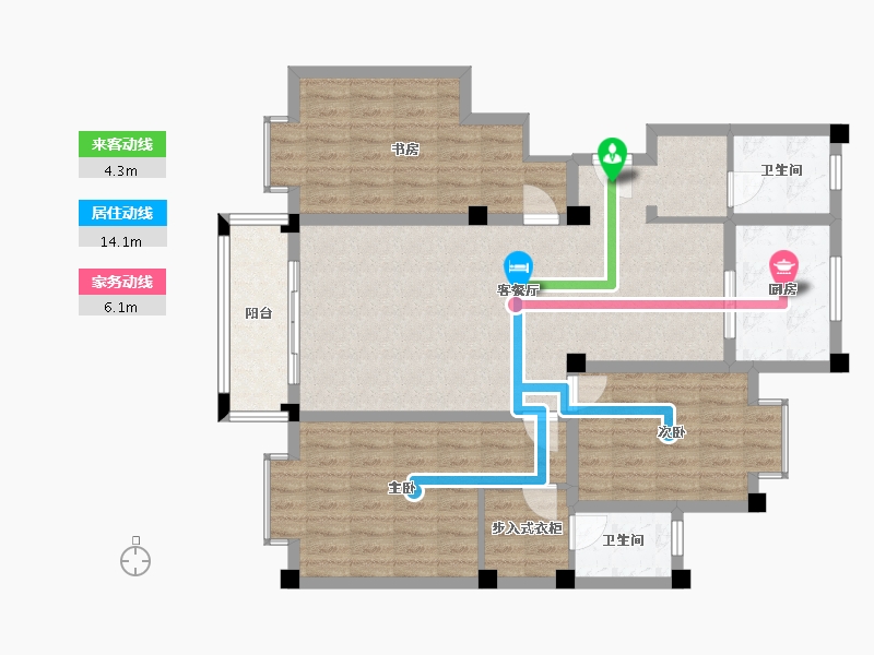 河南省-南阳市-秦晋花苑-110.00-户型库-动静线