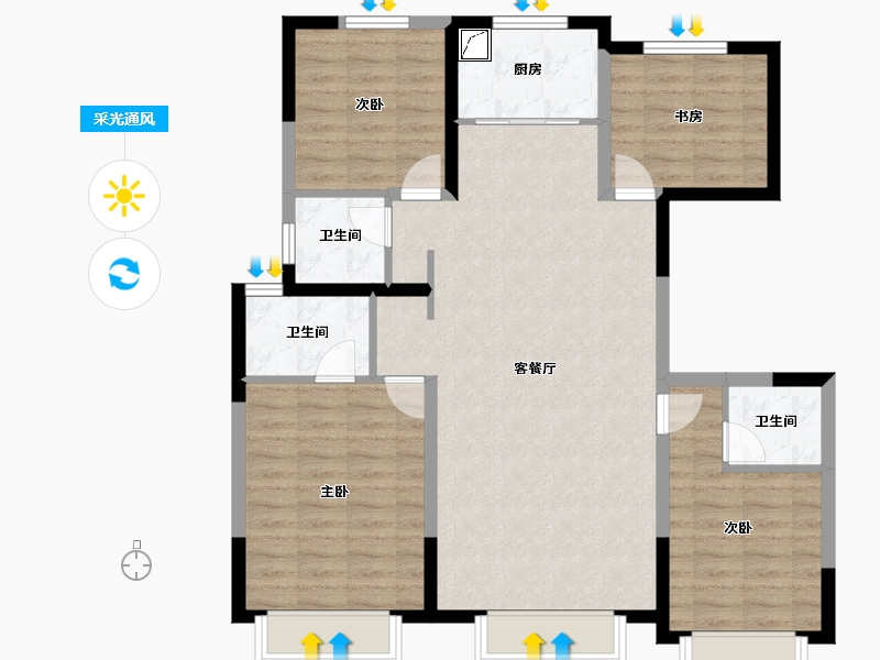 新疆维吾尔自治区-乌鲁木齐市-锦悦府-115.47-户型库-采光通风