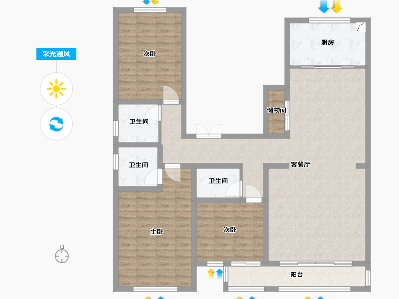 河北省-石家庄市-54花园-150.00-户型库-采光通风