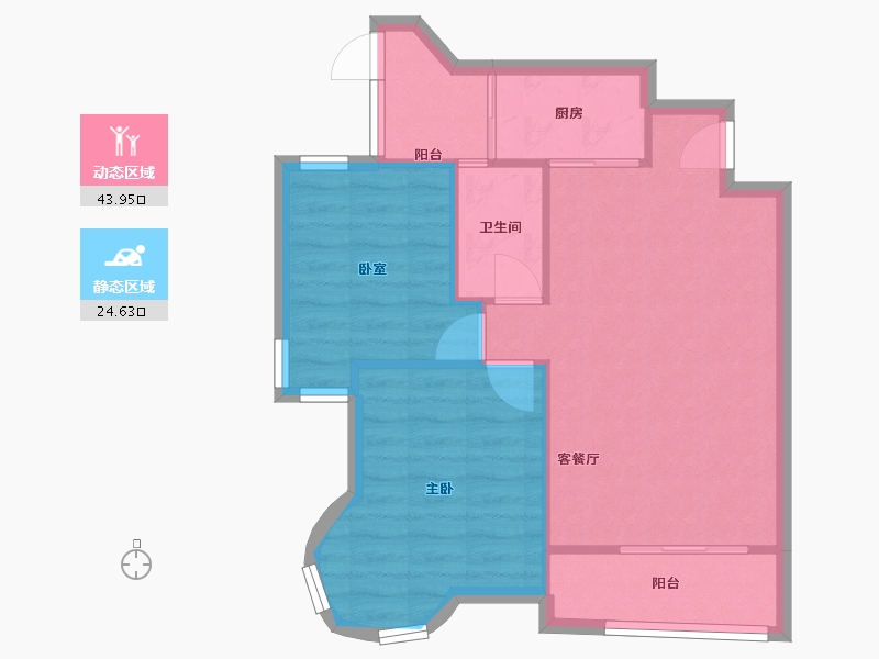 广东省-广州市-云天翠庭-64.66-户型库-动静分区