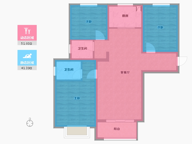 河北省-邯郸市-阳光郦景小区-100.00-户型库-动静分区