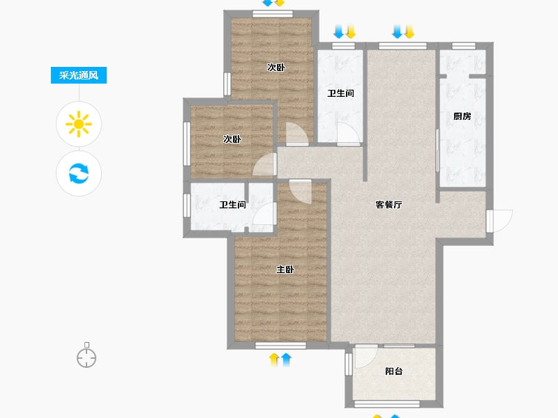 北京-北京市-东亚逸品阁-88.00-户型库-采光通风