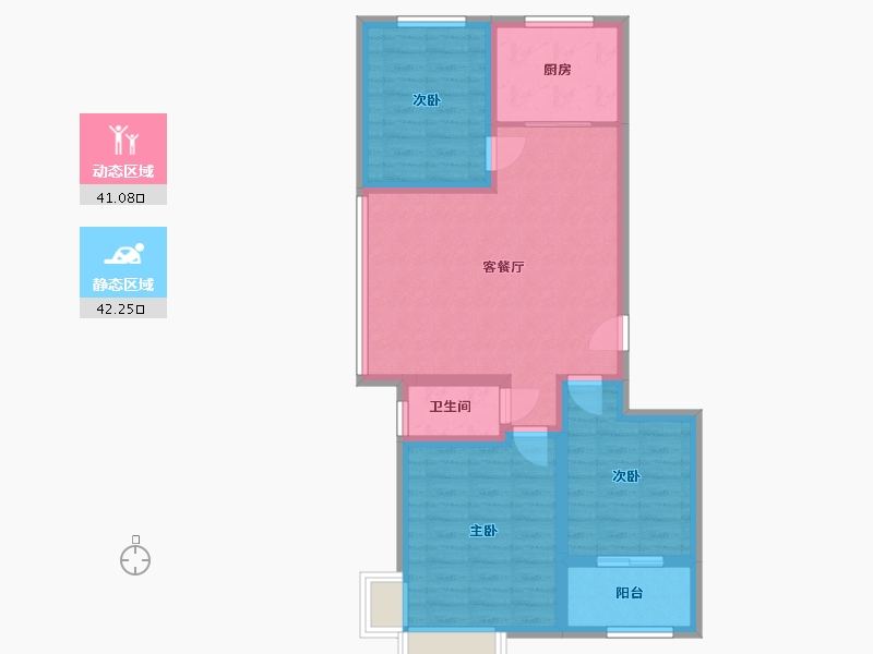 山东省-潍坊市-正大繁华新城璟玥-73.45-户型库-动静分区