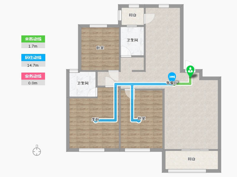 江苏省-苏州市-港星花苑-101.00-户型库-动静线