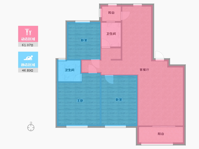 江苏省-苏州市-港星花苑-101.00-户型库-动静分区