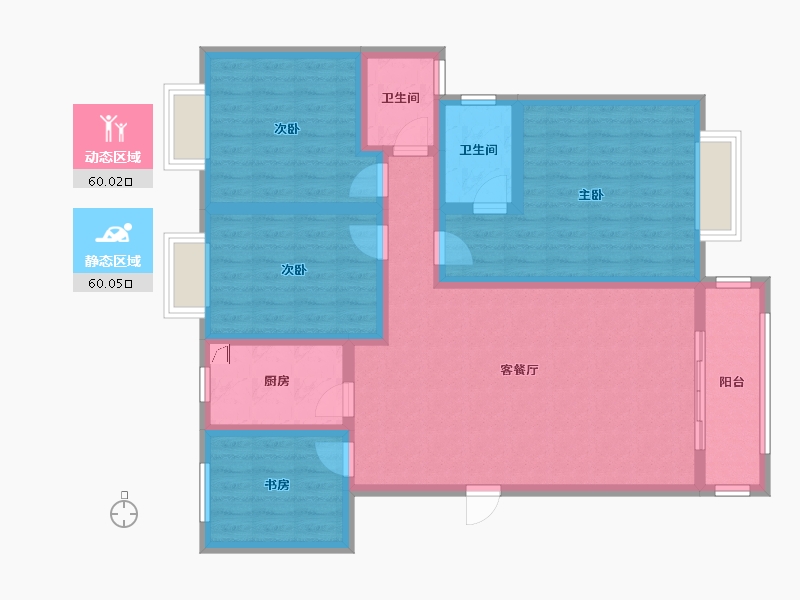 四川省-广安市-玉府龙庭-102.00-户型库-动静分区